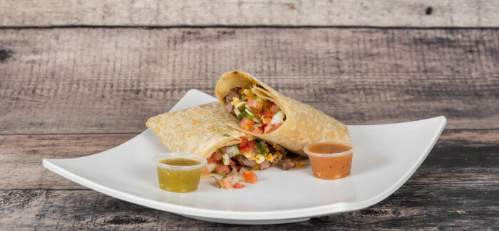 California burrito with fresh ingredients
