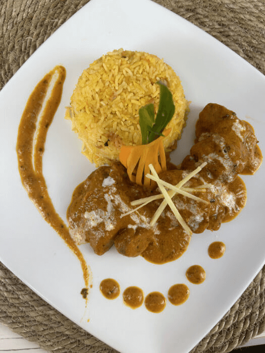 Chicken tikka masala in rich spiced sauce
