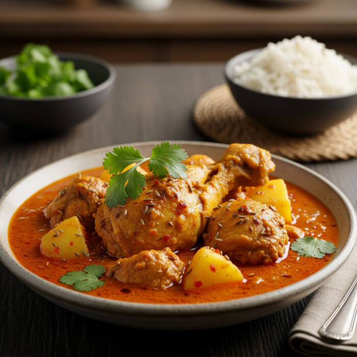 Chicken Curry and Tikka Masala at Indian restaurant near Port Neches TX