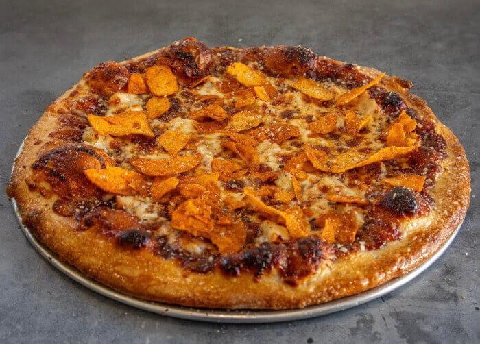 BBQ chicken and Grippo chip pizza from Ghost Kitchen Pizza in Fort Mitchell